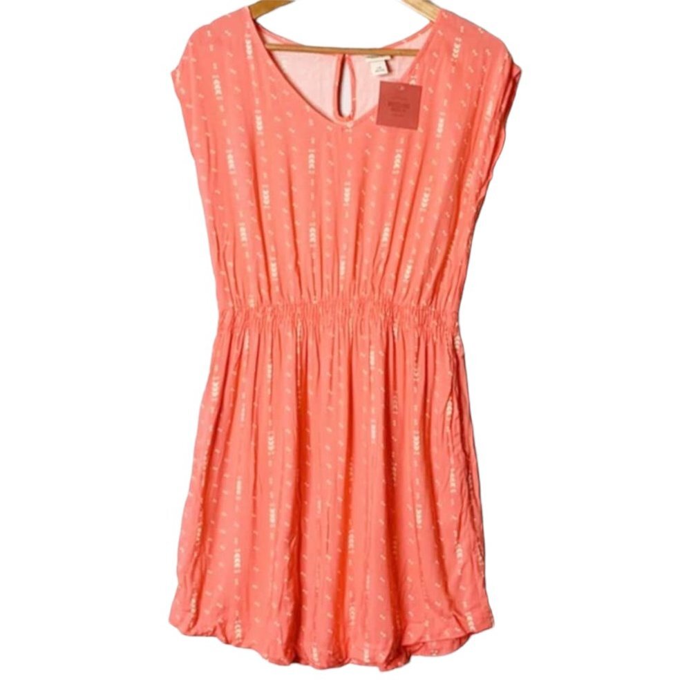 [L] NWT Coral Peach Sleeveless Dress With Pockets Large Mossimo Lightweight